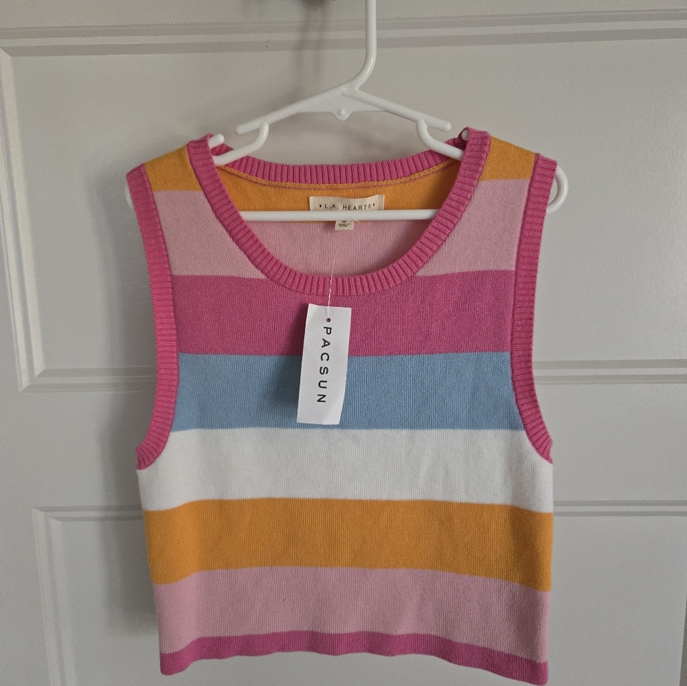 LA Hearts by PacSun Striped Knit Crop Tank - New with Tags